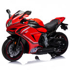 Kiddo Brutale F5 RR Bike, Biggest Bike, 12V/8AH Battery, 45W Two Motors, Hand Accelerator, USB/MP3, English Rhymes,  LED Lit Wheels, English Music, BIS Certified, White, 3 to12 Years