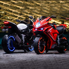 Kiddo Brutale F5 RR Bike, Biggest Bike, 12V/8AH Battery, 45W Two Motors, Hand Accelerator, USB/MP3, English Rhymes,  LED Lit Wheels, English Music, BIS Certified, White, 3 to12 Years