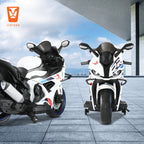 Kiddo Motorand Super Bike, Biggest Bike, 12V/8AH Battery, 45W Two Motors, Hand Accelerator, USB/MP3, English Rhymes,  LED Lit Wheels, English Music, BIS Certified, White, 3 to 12 Years