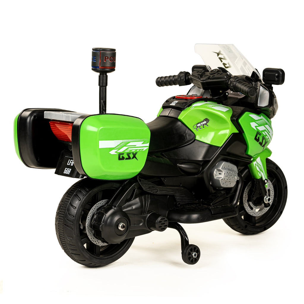 Kiddo Motorand Super Bike, Biggest Bike, 12V/8AH Battery, 45W Two Motors, Hand Accelerator, USB/MP3, English Rhymes,  LED Lit Wheels, English Music, BIS Certified, White, 3 to 12 Years