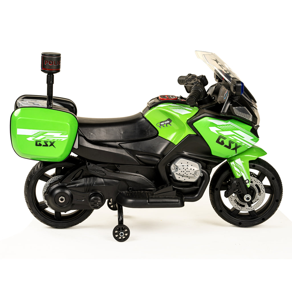 Kiddo Motorand Super Bike, Biggest Bike, 12V/8AH Battery, 45W Two Motors, Hand Accelerator, USB/MP3, English Rhymes,  LED Lit Wheels, English Music, BIS Certified, White, 3 to 12 Years