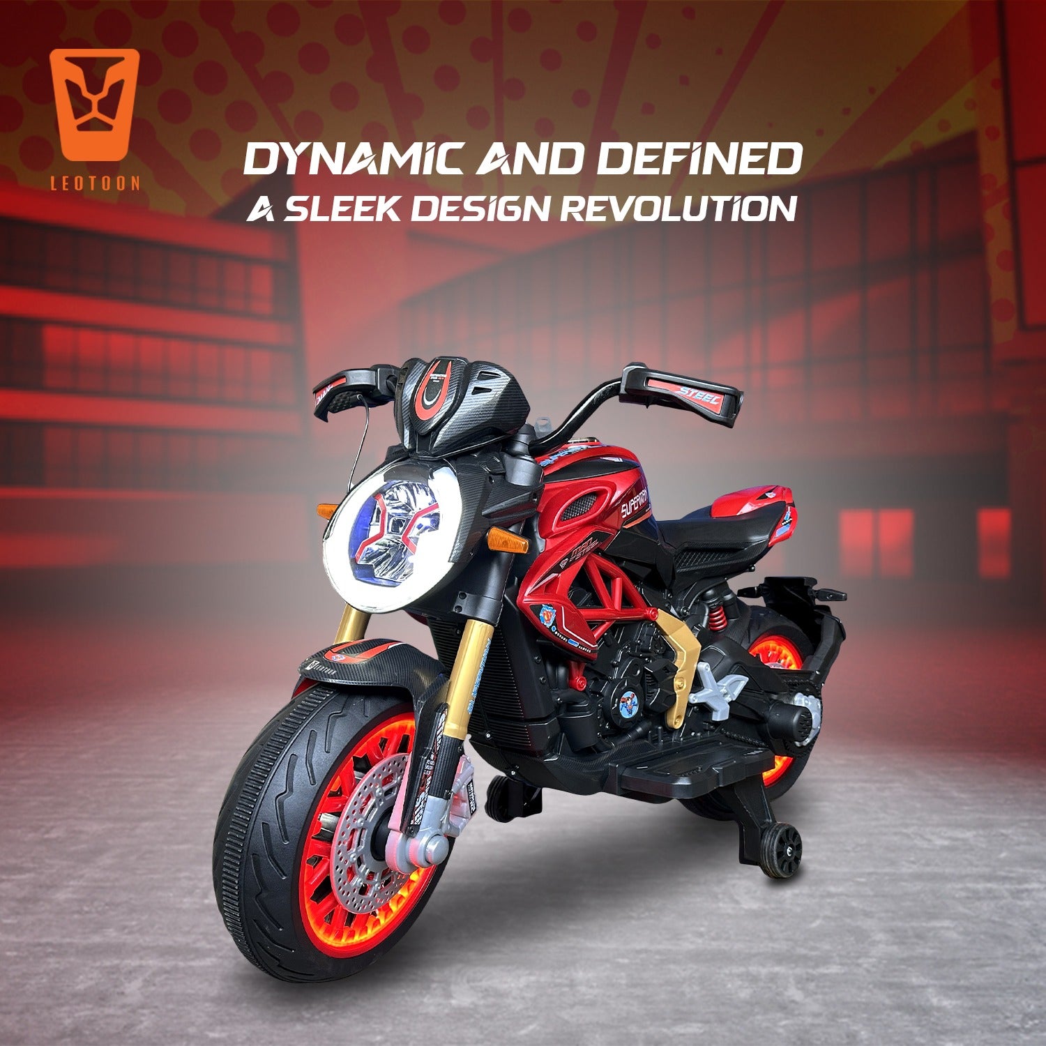 Kiddo Licensed Ben10 Bike, 12V/5AH Battery, 12V/15000 RPM 2 Motors, Hand Accelerator, Bluetooth, Key Start,  Dazzling LED Wheels, Multimedia Fun, BIS Certified, Ben10, 3 to10 Years