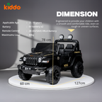 KIDDO Remote Control Ride-On Commando Jeep for Kids LED Lights & Smooth Drive