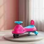 KIDDO Kids 360° Twist Ride-On Swing Car with Comfortable Seat & Non-Slip Pedal (Pink)