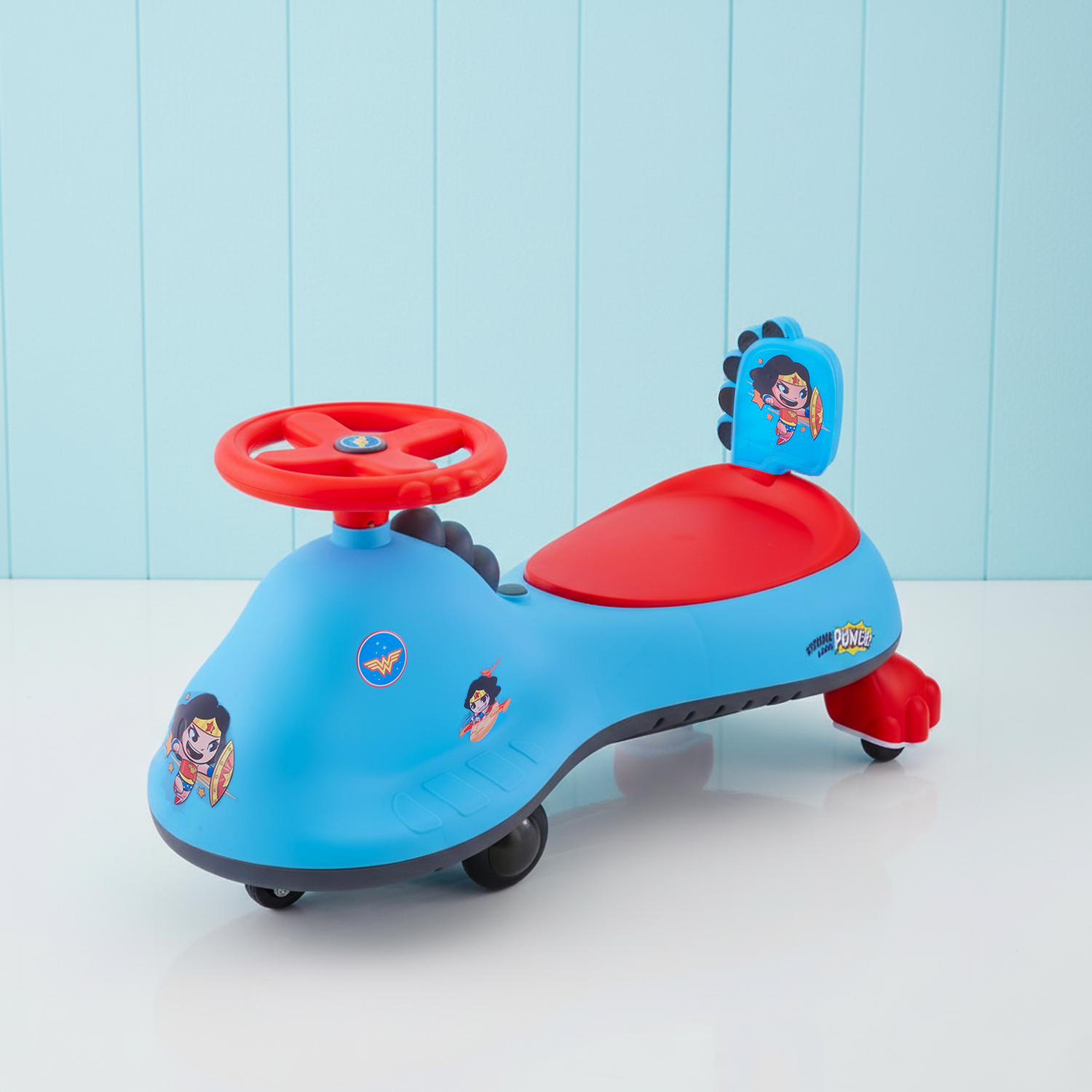 KIDDO Kids 360° Twist Ride-On Swing Car with Comfortable Seat & Non-Slip Pedal (Wonder Woman)